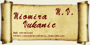 Miomira Vukanić vizit kartica